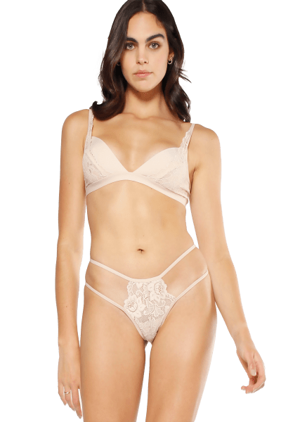 Lace Thong Open Side Thong (Front) - Lace Thongs