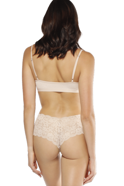 Boxer de mujer - top beige atras