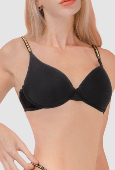 Brassiere de Microfibra con aplicaciones doradas en el tirante